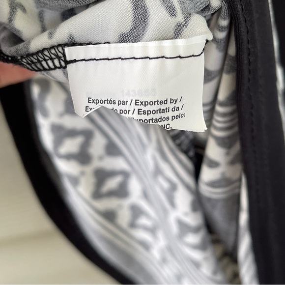 Joseph Ribkoff Cold Shoulder Black and White Mixed Print Tunic Top - Picture 8 of 8